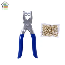 New DIY Grommet Eyelet Pliers Shoes Eyes Clamp With about 100 Eyelets For Fabric,Paper,Bags