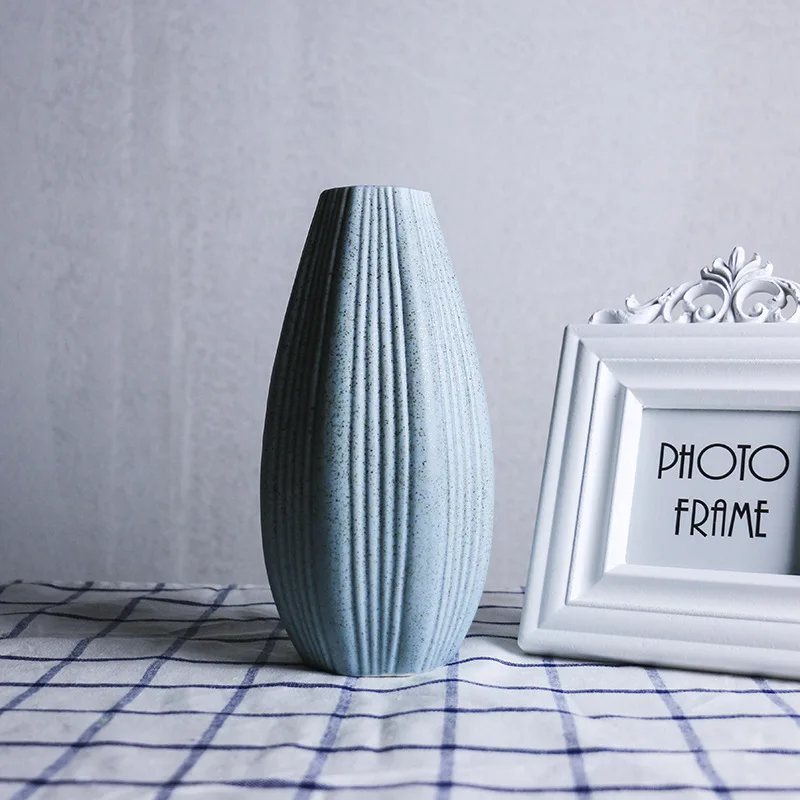 MEILING Изобразительное искусство синяя керамическая ваза для украшения дома подарок на новоселье Современная большая фарфоровая ваза для цветов столешница - Цвет: Тёмно-синий
