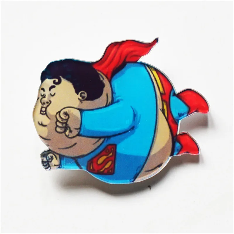 1 шт. Super Man S логотип мультфильм аниме Harajuku значки Значки акрил Шпильки брошь Сумки одежда аксессуары Мальчика награда подарок