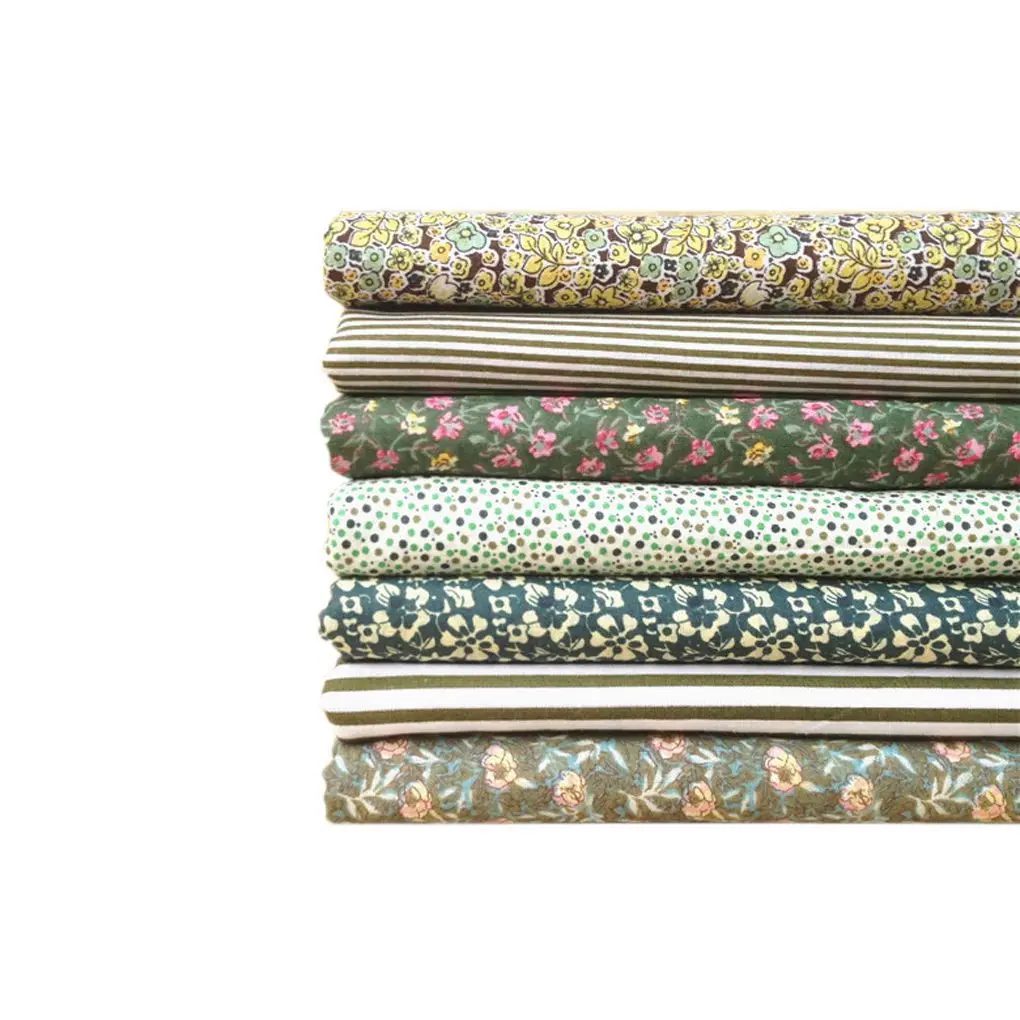 Большая Распродажа Зеленый серий 7 шт./компл. 20 комбинаций пряди с цветочным принтом хлопчатобумажной ткани лоскутное шитье ткань 50x50 см
