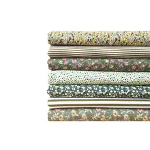 Большая Распродажа Зеленый серий 7 шт./компл. 20 комбинаций пряди с цветочным принтом хлопчатобумажной ткани лоскутное шитье ткань 50x50 см