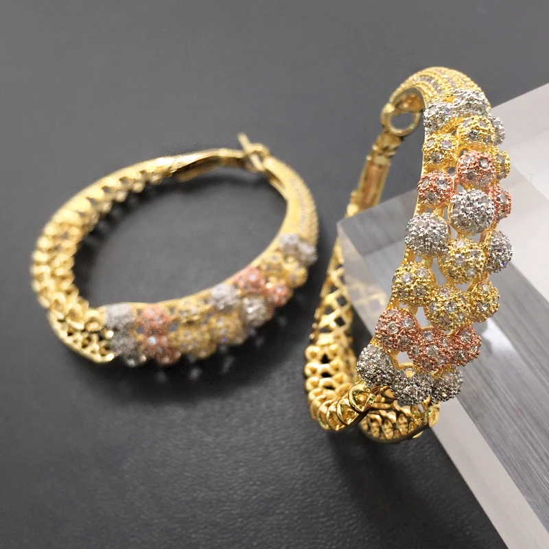 

Lanyika Fashion Jewelry Luxury Neoteric circle Big Ear Loops Micro Plated Elegant Wedding Party Earrings Bridal Daily Best Gift