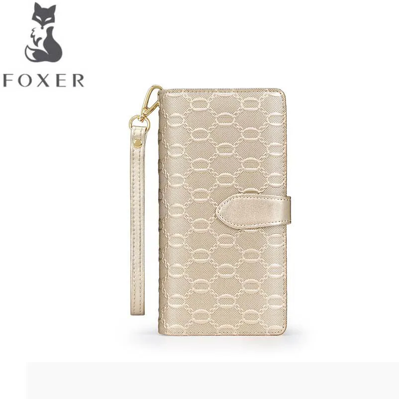 

FOXER luxury fashion high-grade leather female clutch bag 2018 new brand-name products 100% high-quality female famous brand