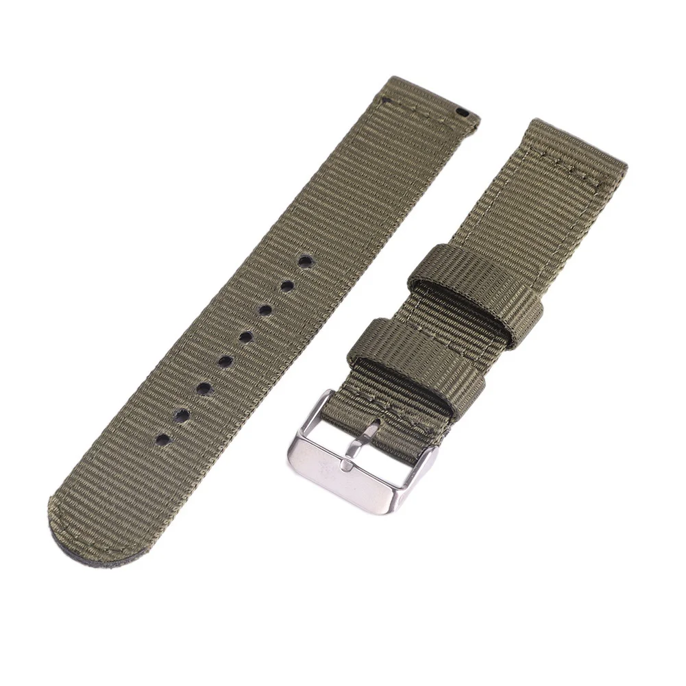 Army Green Ремешок для часов из прочной нейлоновой сетки, Ремешки для наручных часов, женские, мужские, черные, спортивные часы, ремень, аксессуары, Relojes Hombre, 18 мм, 20 мм, 22 мм, 24 мм, Canva - Цвет ремешка: Army Green