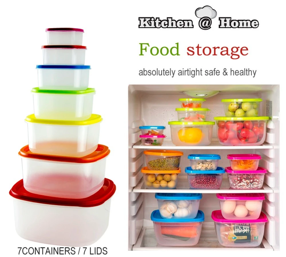 7 ピース セット カラフル な プラスチック食品保存容器 フレッシュ冷蔵庫ビン Bpa フリー Container Car Bpa Free Canned Goodsbpa Free Feeding Bottle Aliexpress