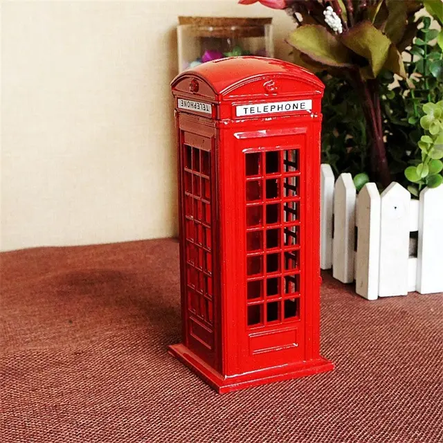London Telephone Booth Metal Money Box Coin Piggy Bank Souvenir Home London Telephone Booth Metal Money Box Coin Piggy Bank Souvenir Home Decor For