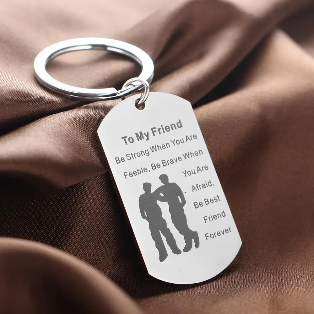 12PC Wholesale To My Friend Be Stong When You Are Feeble Keychain Beat Friends Friendship Gifts Key Ring Charm Keyring Jewelry | Украшения