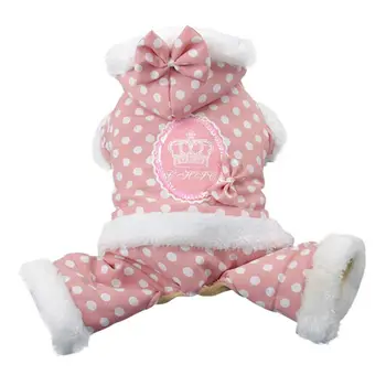 

Winter Warm Pet Dog Clothes Puppy Cotton Coats with Cap Puppy Cat Hoodie Jacket For Dog Lovely jumpsuit Yorkie