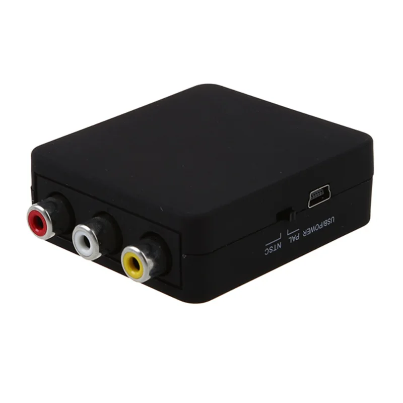 Fasdga MINI HDMI к 3RCA CVBS композитный видео AV конвертер адаптер ТВ PS3 VHS и VCR DVD черный