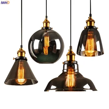 IWHD Loft Style Retro Pendant Lights Fixtures Dinning Living Room Glass Hanging Light Vintage Lamp Industrial Pendant Lighting retro loft style water pipe lamp edison pendant light fixtures vintage industrial lighting for dining room hanging lamparas