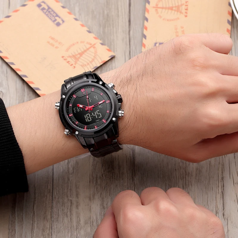 Часы NAVIFORCE мужские водонепроницаемые спортивные армейские кварцевые аналоговые