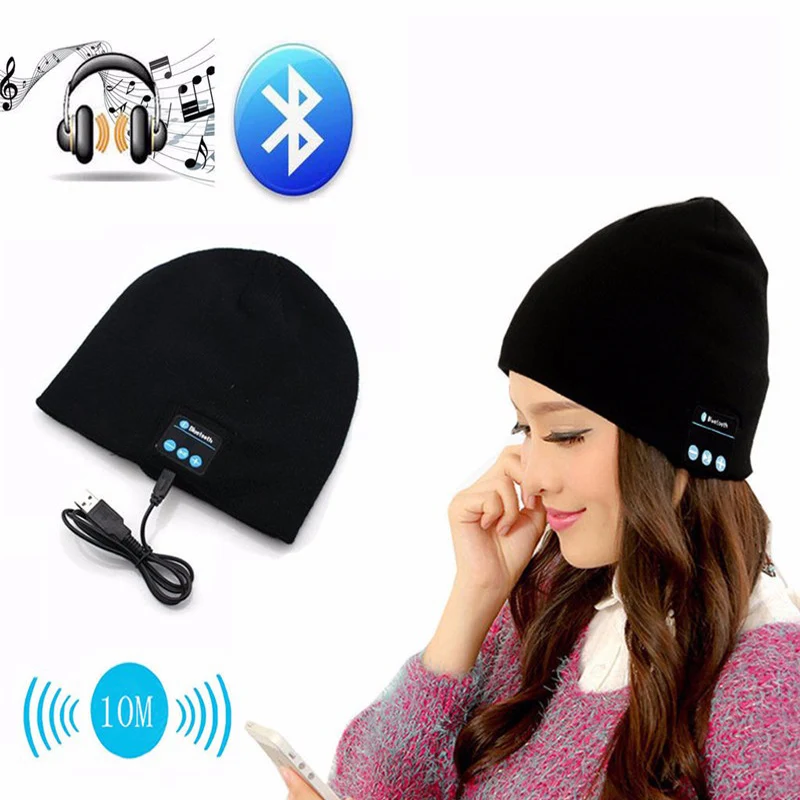 HLTON хит продаж мягкая теплая шапка беспроводная Bluetooth гарнитура наушники динамик