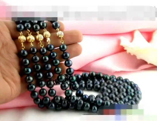 

song voge gem nanJ0364 5ITEM BLACK ROUND FW PEARL NECKLACE