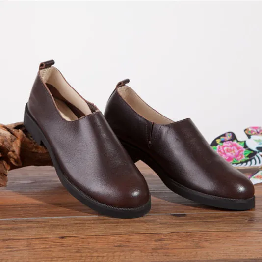 2016 Spring on the new literary Sen female simple Genuine leather women flat shoes high-quality lazy pedal shoes,Black&Coffee 2016 Spring on the new literary Sen female simple Genuine leather women flat shoes high-quality lazy pedal shoes,Black&Coffee