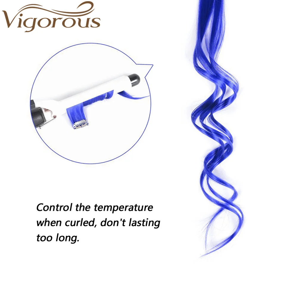 Vigorous Long Straight Clip In One Piece Hair Extensions 20 Inch Synthetic Two Tone Fake Hair for Women Girls