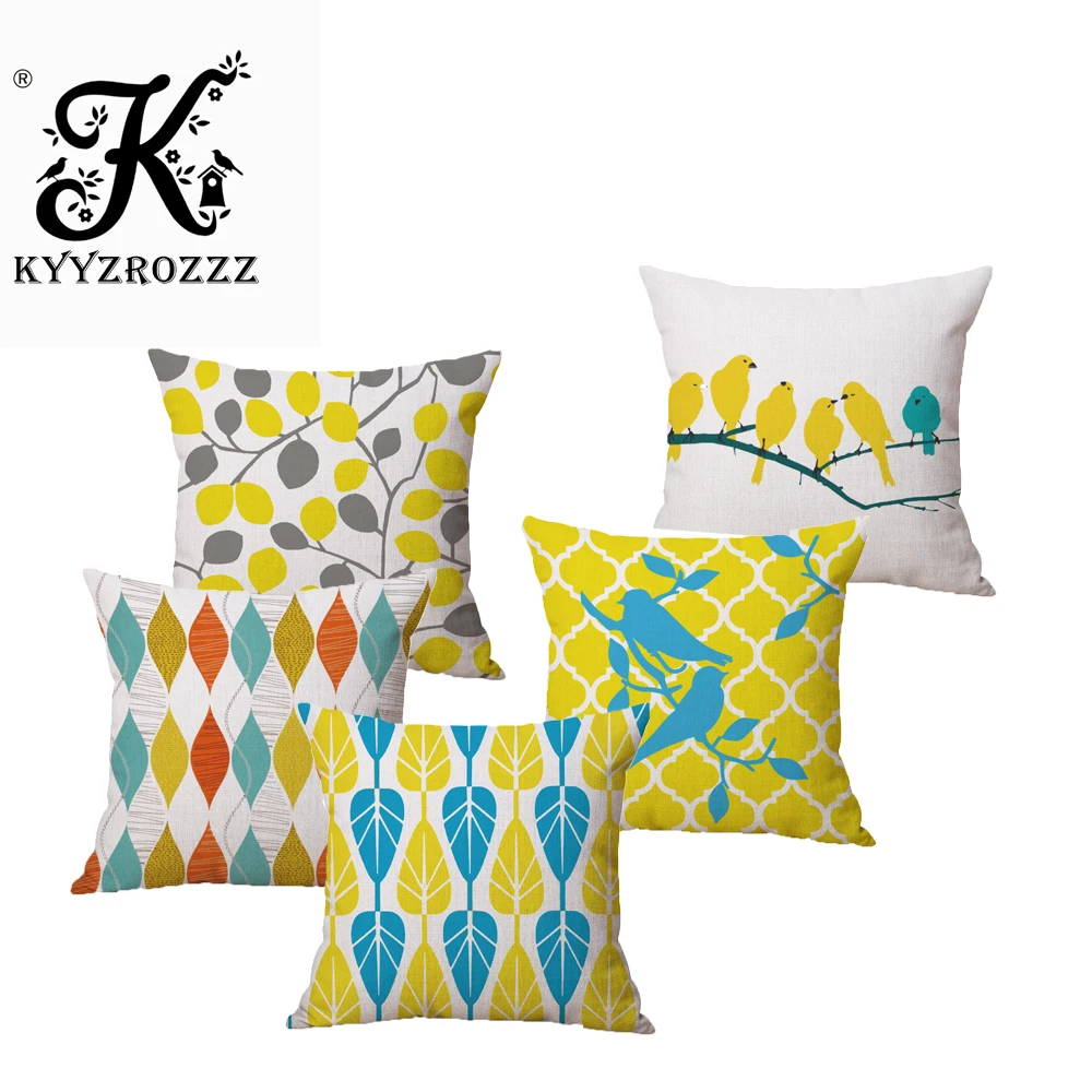 

Скандинавская простота, желтая Геометрическая птица, автомобильная декоративная наволочка, наволочки для дивана, стула, домашний декор