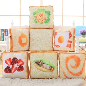 

Candice guo plush toy simulation funny toast slice bread shape chair rest sleeping pillow cushion baby present birthday gift 1pc