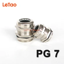 1 шт./лот PG7 Никель латунный кабельный сальник Водонепроницаемый металлический разъем IP68 провода желез электрический контакт for3-6.5mm