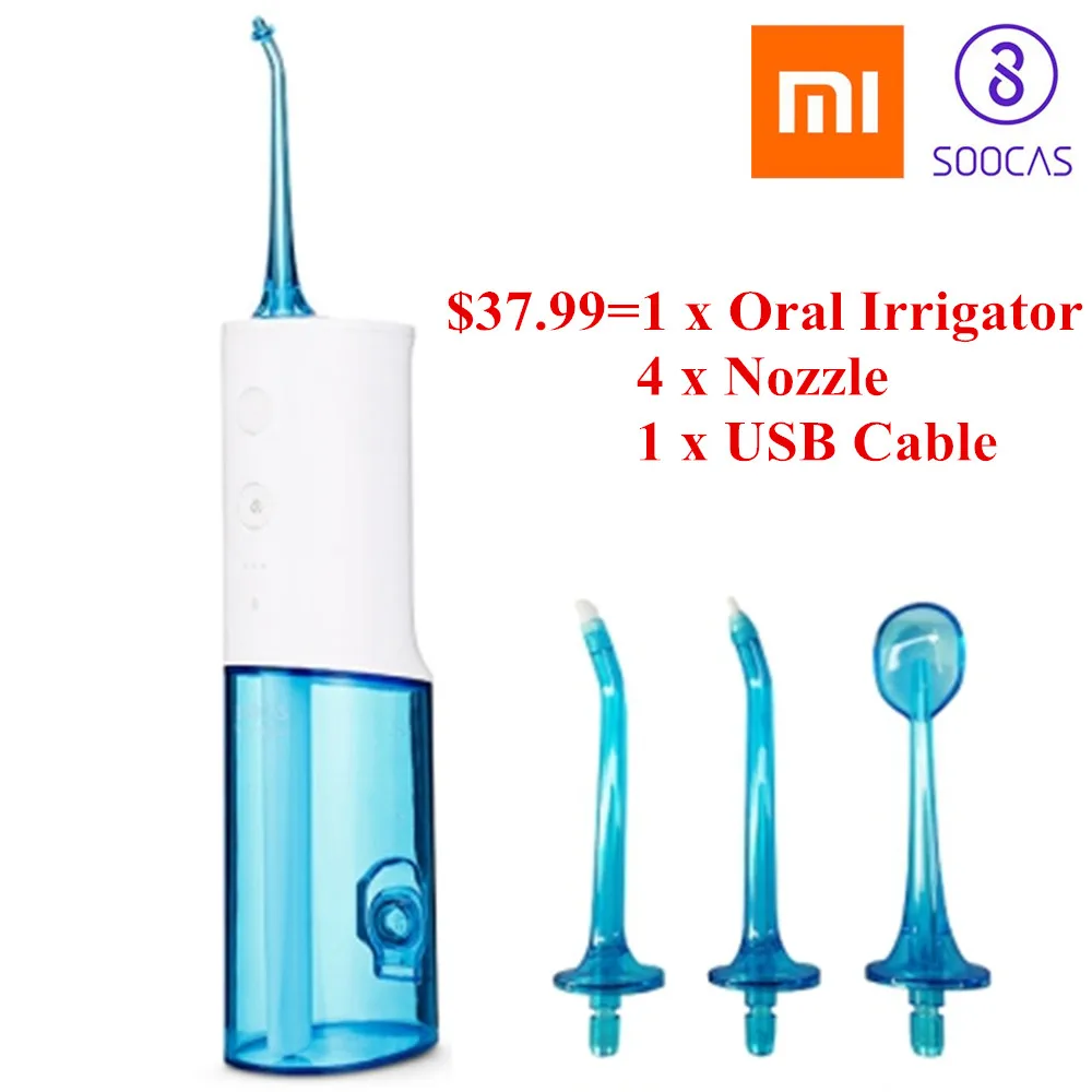 

SOOCAS W3 Oral Irrigator Set with 4 Tips Portable Water Dental Flosser Water Jet Clean Tooth Denture Cleaner Teeth Brush
