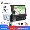 Podofo-autorradio retráctil con GPS, Bluetooth, estéreo, FM, USB, 1DIN, pantalla táctil HD de 7 