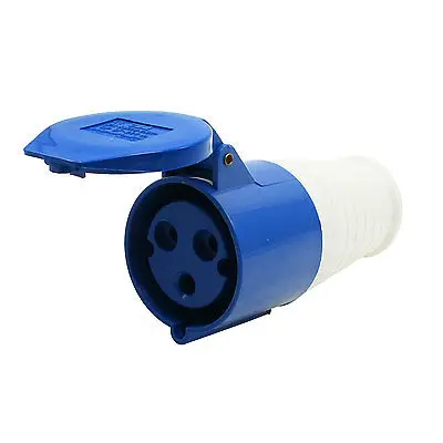 

AC 220-250V 32A IP67 2P+E IEC309-2 Cylinder Industrial Jack Socket Blue