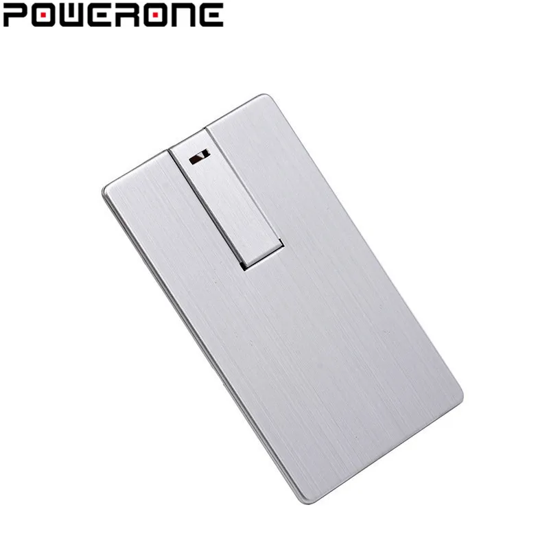 POWERONE USB флэш-накопитель 4 GB/8 GB/16 GB/32 GB/64 GB металлическая карта флеш-накопитель бизнес-подарок USB флешки кредитной карты флэш-накопитель