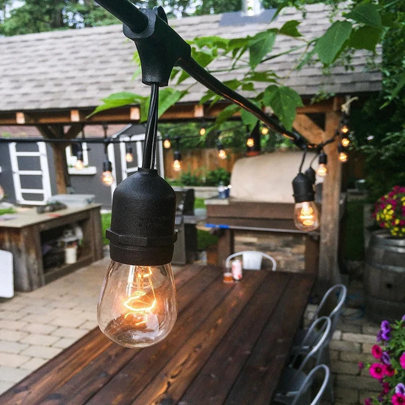 Теплая белая лампа накаливания(Эдисона) гирлянды наружные водонепроницаемые шаровые шары гирлянды вечерние свадебные украшения для двора