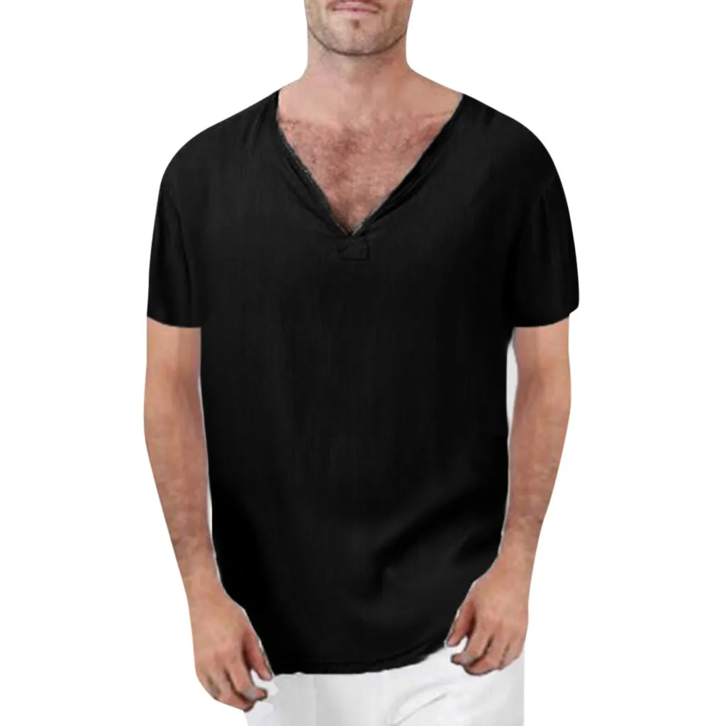 

gym clothing Men's Vintage Baggy Cotton Linen Solid Short Sleeve Retro T Shirts Tops Blouse scania freddie mercury