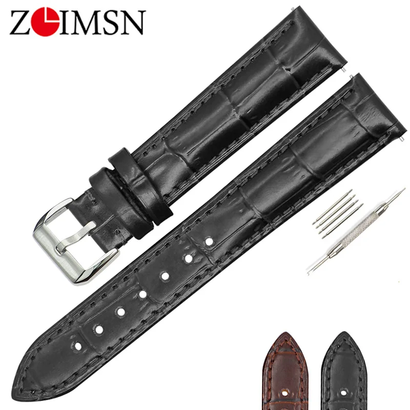 

Watchbands Black Brown Leather Watch Strap Band Genuine Soft Buckle Wrist Replacement Fits Mens 18 20mm 26mm Relojes Hombre 2016