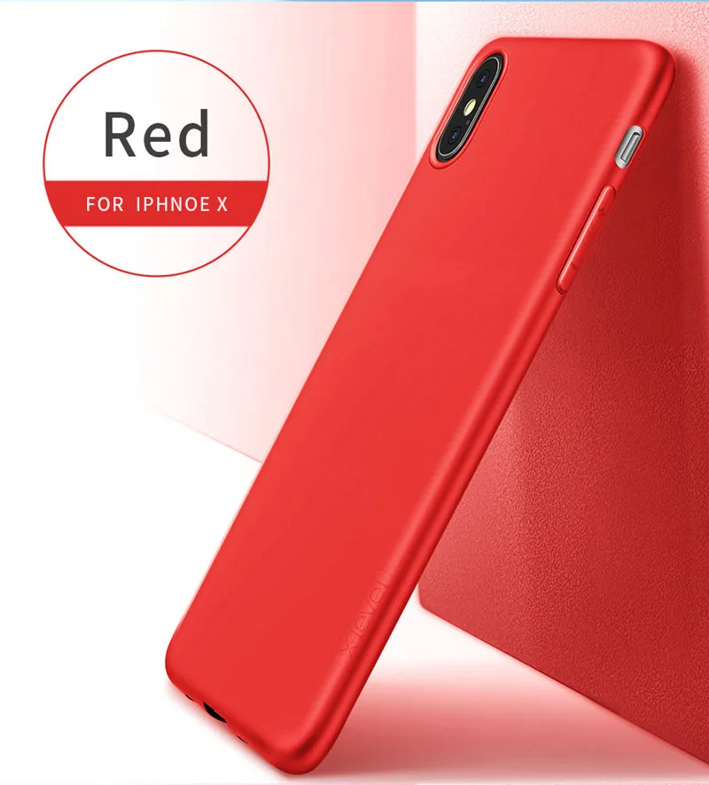 Red X-Level ультра тонкий силиконовый чехол для iPhone XS Max XR Guardian Матовый ТПУ X уровень защитный - Цвет: Red