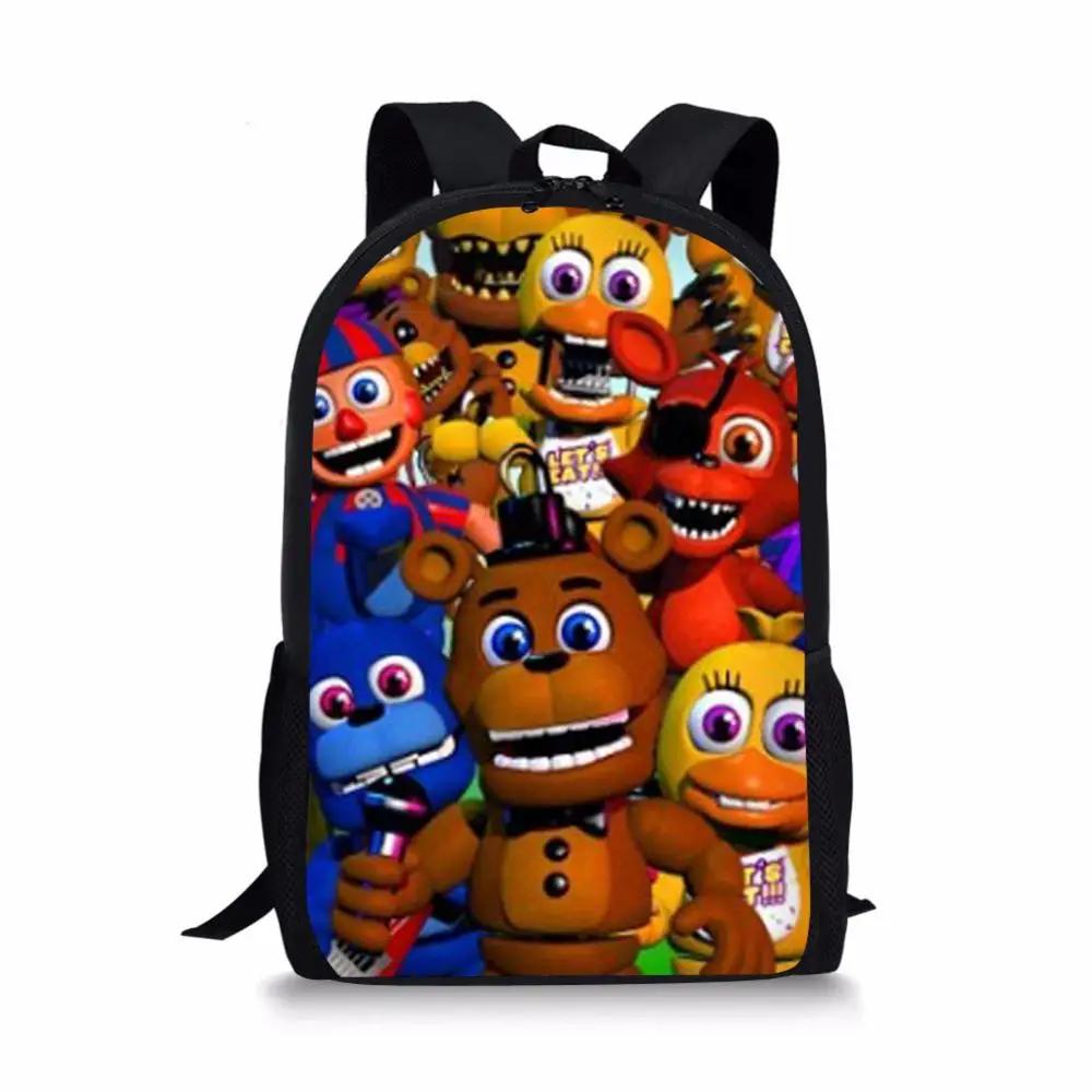 

Cartoon Five Night At Freddys School Backpack for Students Boy Girls FNAF Bookbag Baby Kids 16 inch Orthopedic Backpack 2019