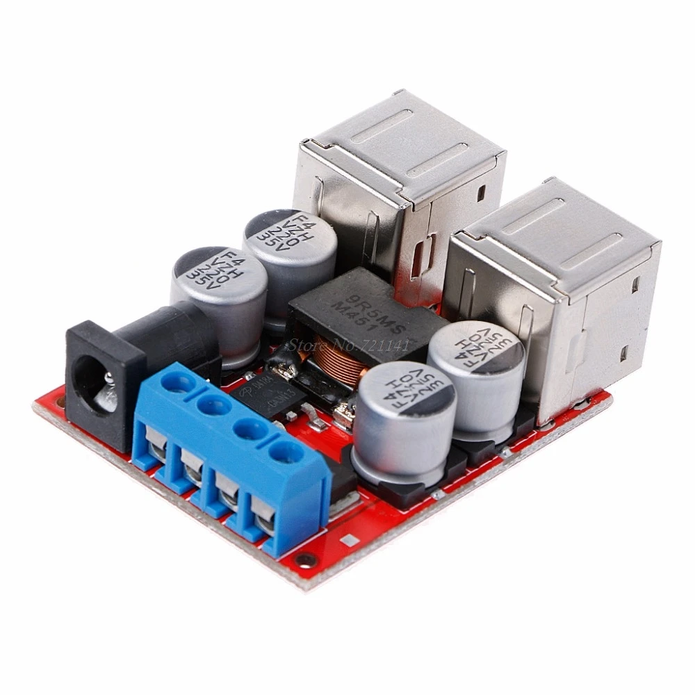 Зарядный модуль для автомобиля DC 8V 35V к 5V 8A 4 порта USB выход мобильное зарядное