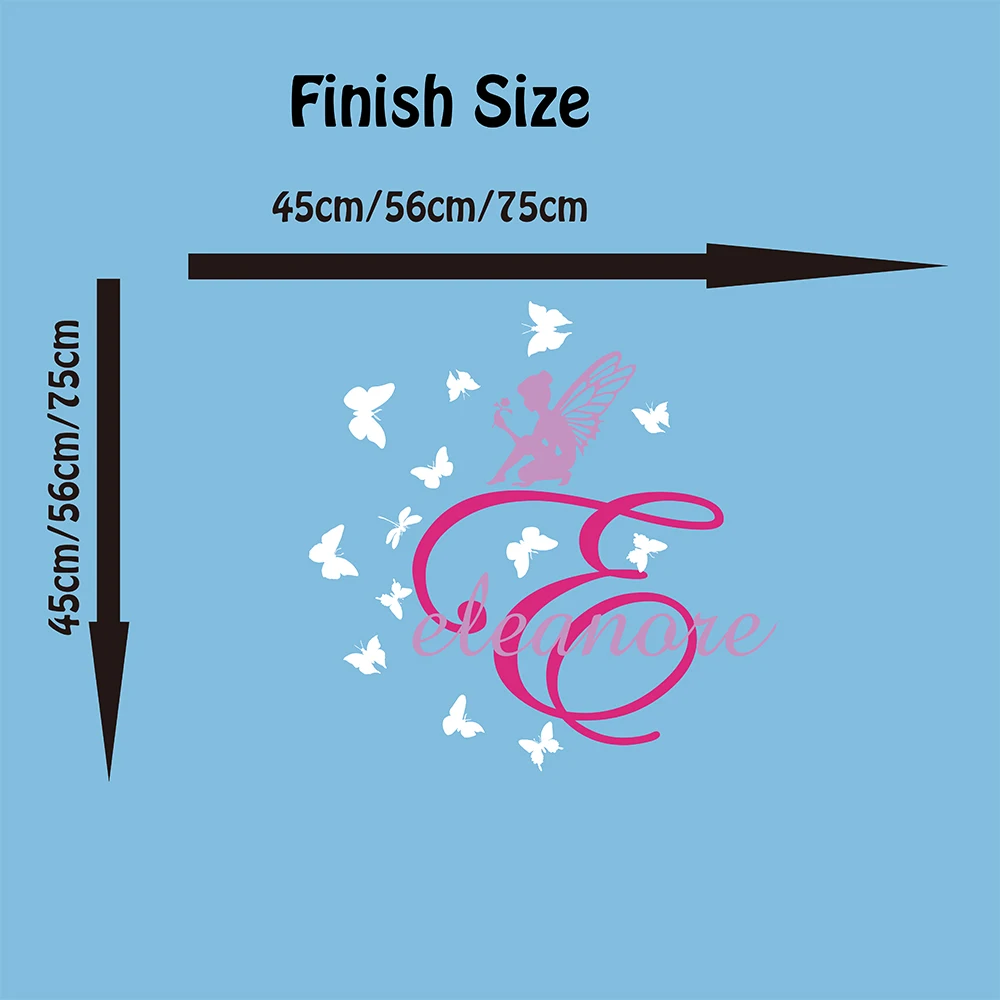 Custom Name Fairy Flower Butterfly Wall Decal Girl Room Kids Room Personalized Name Fairy Tale Nature Animal Wall Sticker Vinyl  (1)