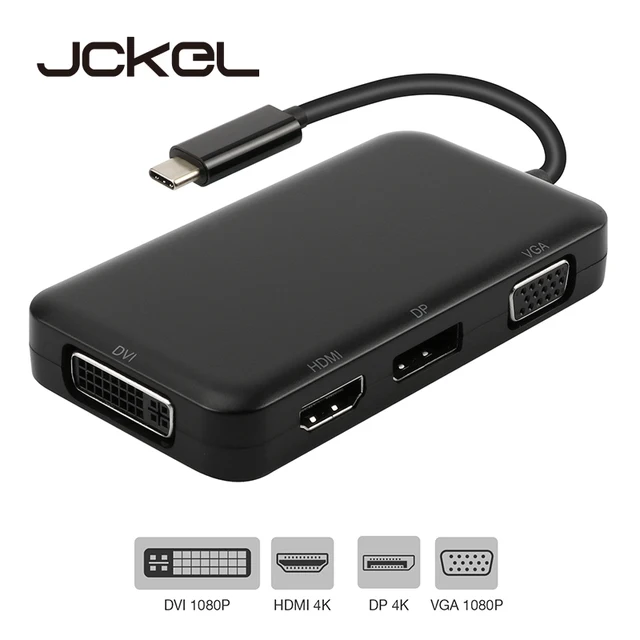 $US $24.16  Jckel USB C HUB USB C 3.1 to HDMI DP Displayport VGA DVI Adapter USB C to HDMI VGA 1080P Video Conv