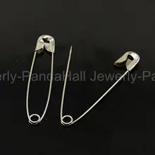 Hierro Imperdibles, platino, 45x10x3mm; Pin: 1mm; sobre 500 unids/bolsa