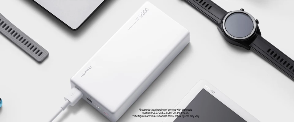 Huawei 12000 мАч тонкий Supercharge 40 Вт power Bank type-C ноутбук универсальный смартфон power PD Быстрая зарядка Quick Charge 3,0