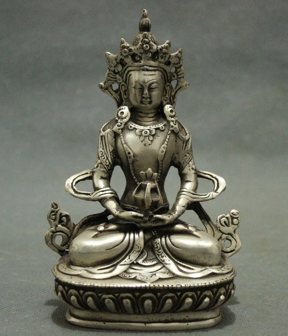 

wang67111612+++China silver copper Tibetan Buddhism guanyin bodhisattva figure of Buddha