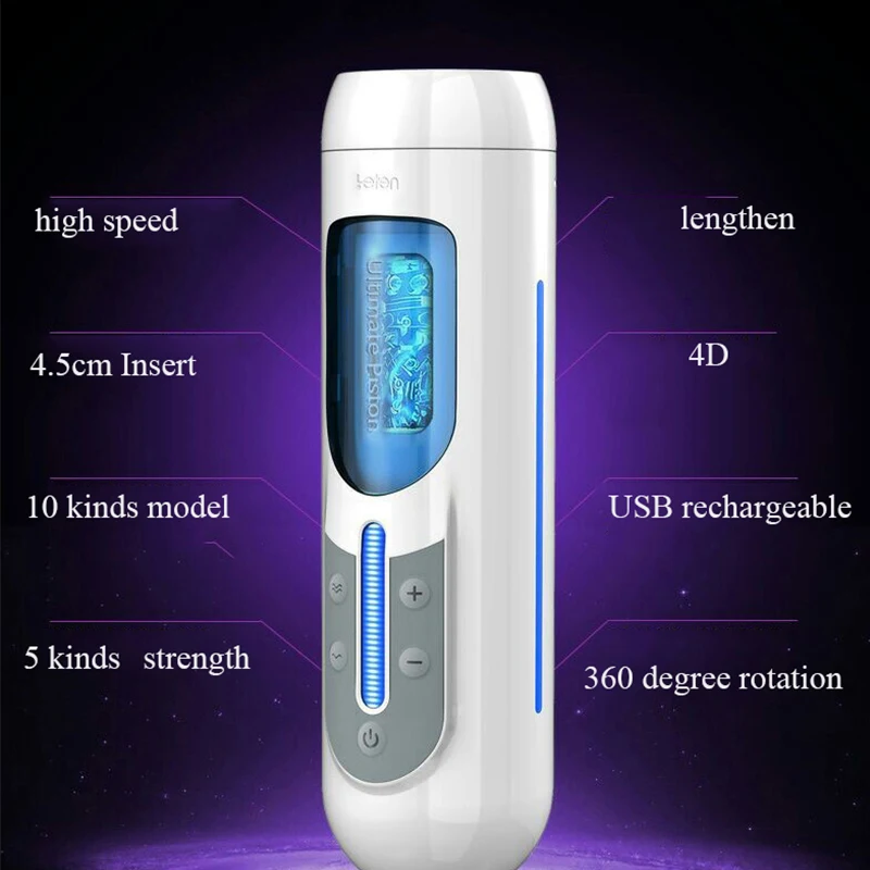 Leten A380 поршень Hands Free 10 Функция Выдвижной USB мужской автоматический мастурбатор