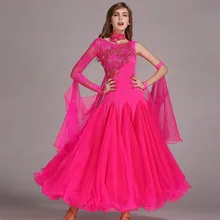 Цветные платья для бальных танцев с блестками стандартная одежда для бальных танцев для соревнований стандартное танцевальное платье вальс фокстрот платье