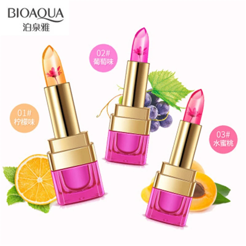 

2018 Bioaqua flowers jelly temperature change lipstick lip moisturizing non-stick Cup