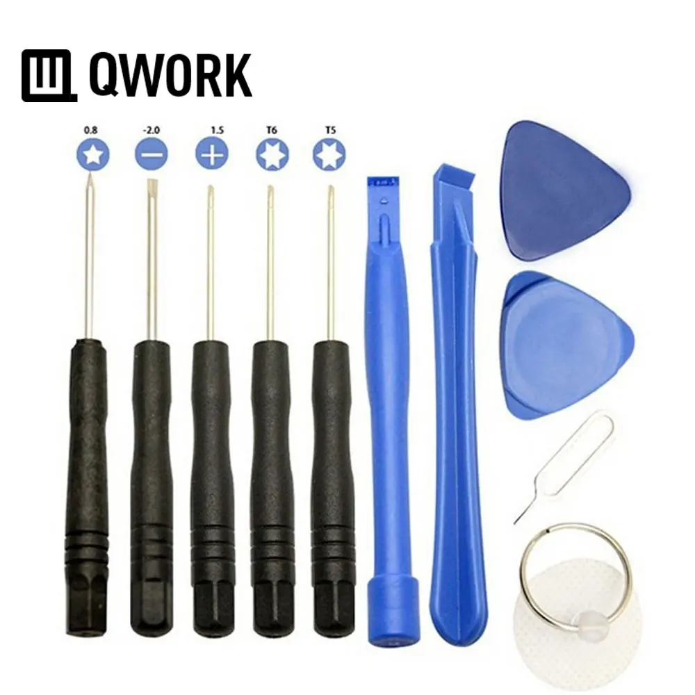 

QWORK 11pcs/set Cell Phones Opening Pry Mobile Phone Repair Tool Kit Screwdrivers Set For iPhone Android Hand Tools Set