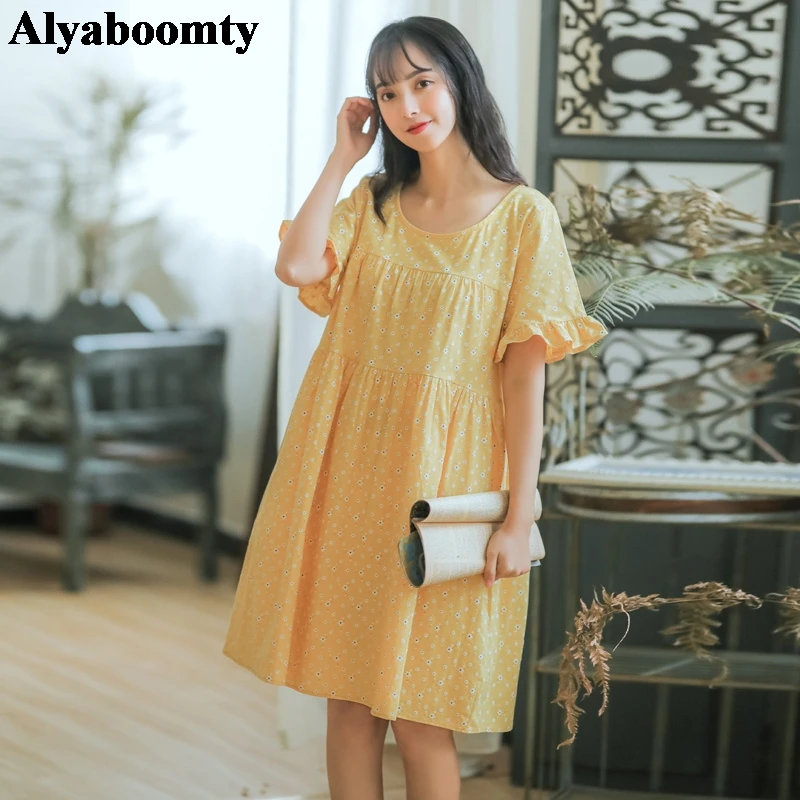 Japanese Mori Girl Summer Women Cute Dress Plus Size Yellow Floral ...