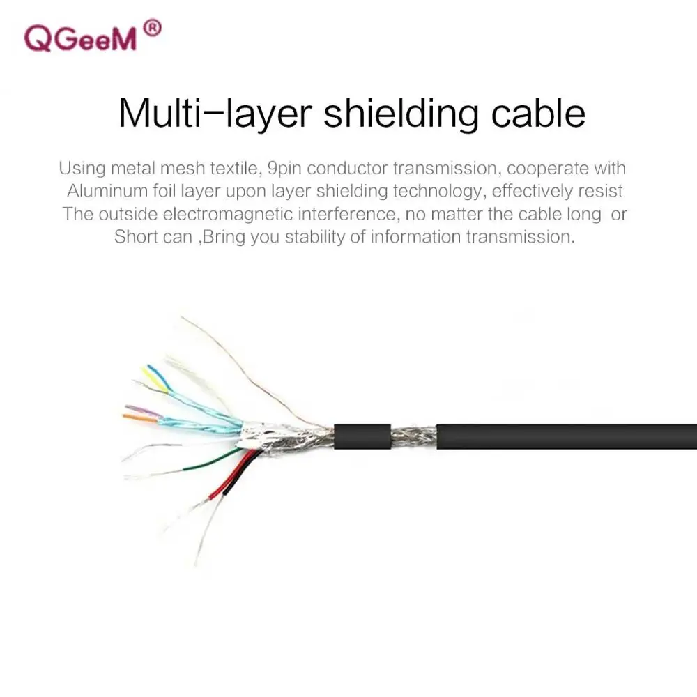 QGeeM USB кабель удлинитель Супер Скоростной 3 0 папа мама 1 м 2 Синхронизация данных