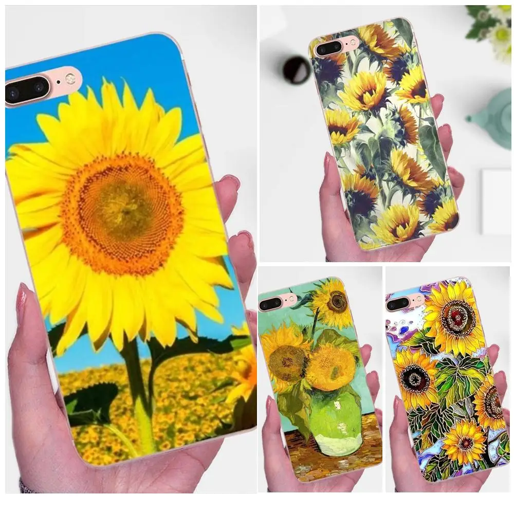 Мягкий персонализированный узор Ван Гог подсолнухи для Galaxy A3 A5 A7 On5 On7 2015 2016 2017 Grand