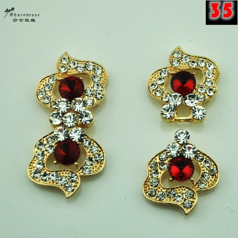 High grade small metal flower rhinestone buckles buttons for fur coat