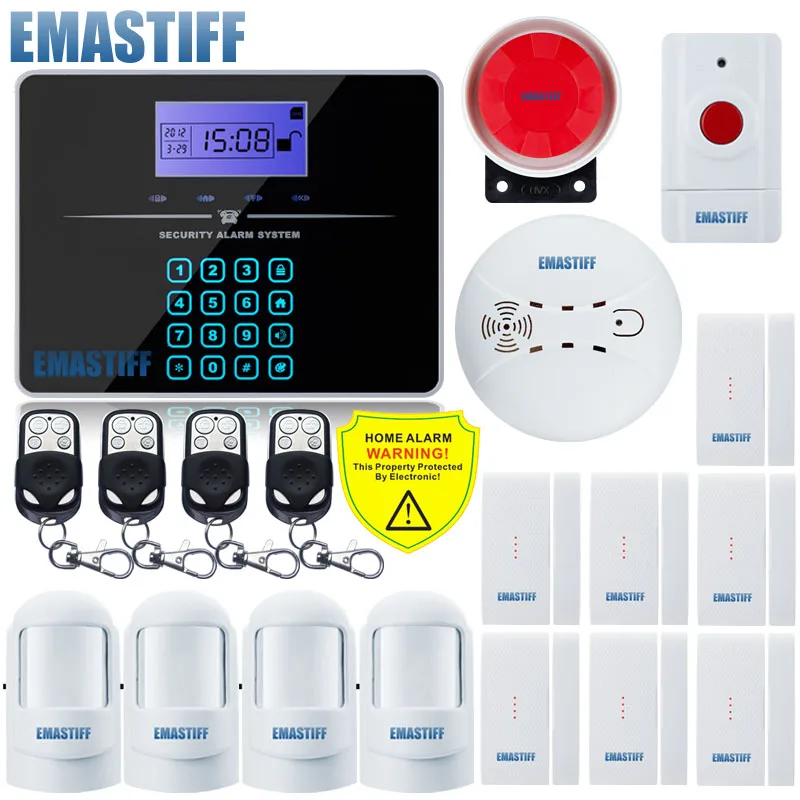 433MHz Wireless GSM SMS Home Burglar Security Alarm System Detector Sensor Kit