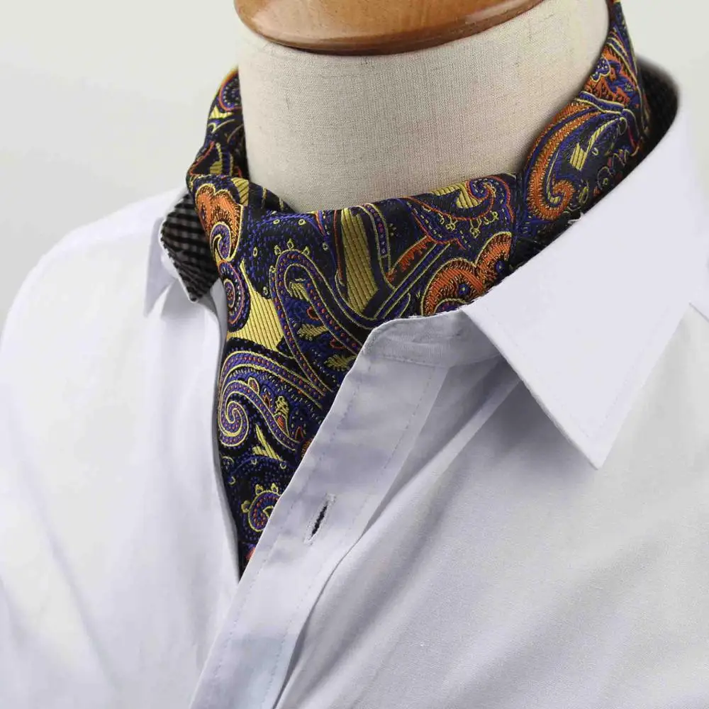 Мужской винтажный галстук, формальный галстук Ascot, резинка для волос, британский узор в горошек, джентльмен, полиэстер, шелковый галстук для шеи, роскошный - Цвет: 4