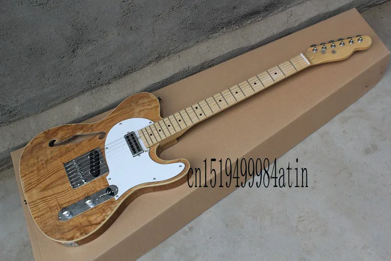 

Top Quality new Semi-hollow models Telecaster single F-hole wood color electric guitar @22