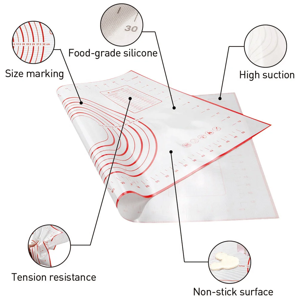 40*60 см антипригарный коврик для раскатки теста для духовки Силиконовые коврики для выпечки Кондитерские инструменты термостойкий вкладыш коврик для замеса теста коврик для выпечки