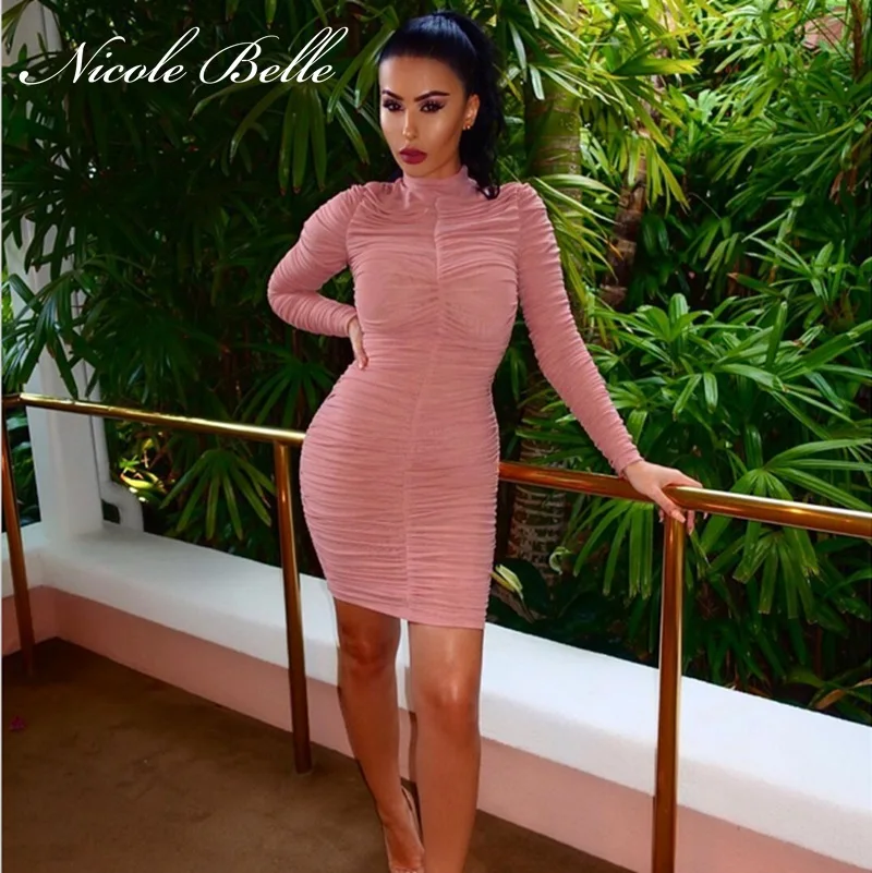 NICOLE BELLE 2017 new fashion elegant wrinkle long sleeves sexy women's ...